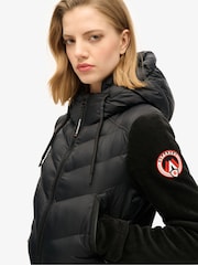 Superdry Black Hood Storm Fuji Hybrid Bomber Jacket - Image 2 of 6
