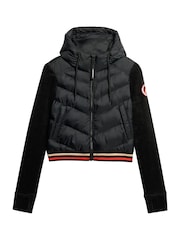 Superdry Black Hood Storm Fuji Hybrid Bomber Jacket - Image 4 of 6