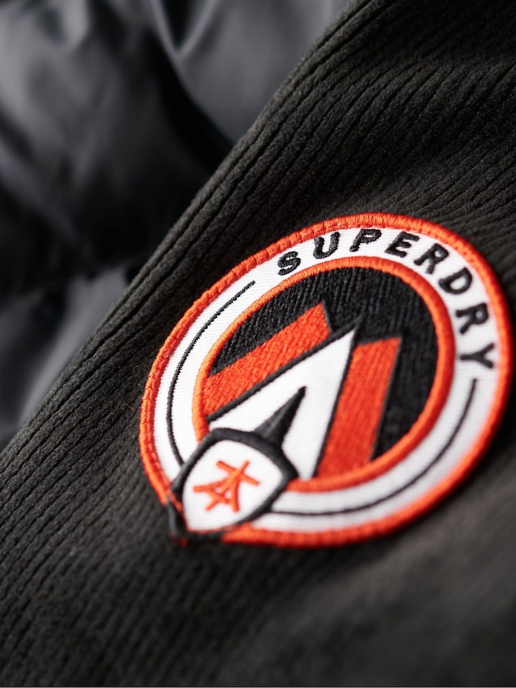 Superdry Black Hood Storm Fuji Hybrid Bomber Jacket - Image 6 of 6
