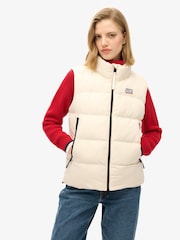 Superdry Off White Sports Puffer Gilet - Image 2 of 7