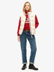 Superdry Off White Sports Puffer Gilet - Image 3 of 7