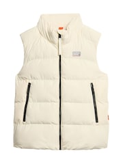 Superdry Off White Sports Puffer Gilet - Image 5 of 7