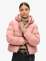 Superdry Ash Rose Hooded Sports Puffer Jacket - Image 1 of 8
