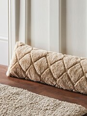 Catherine Lansfield Natural Cosy Diamond Fleece Draught Excluder - Image 1 of 2