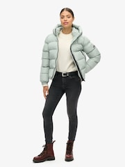 Superdry Puritan Grey Hooded Sports Puffer Jacket - Image 2 of 7