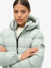 Superdry Puritan Grey Hooded Sports Puffer Jacket - Image 4 of 7
