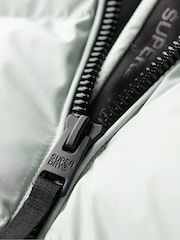 Superdry Puritan Grey Hooded Sports Puffer Jacket - Image 7 of 7