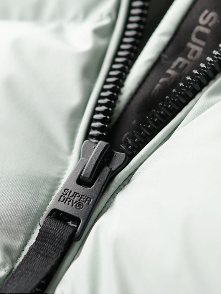 Superdry Puritan Grey Hooded Sports Puffer Jacket - Image 7 of 7