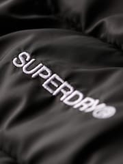 Superdry Black Hooded Fuji Quilt Padded Jacket - Image 10 of 10