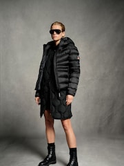 Superdry Black Hooded Fuji Quilt Padded Jacket - Image 2 of 10