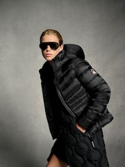 Superdry Black Hooded Fuji Quilt Padded Jacket - Image 3 of 10