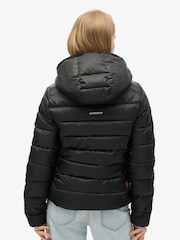 Superdry Black Hooded Fuji Quilt Padded Jacket - Image 5 of 10