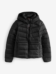 Superdry Black Hooded Fuji Quilt Padded Jacket - Image 8 of 10