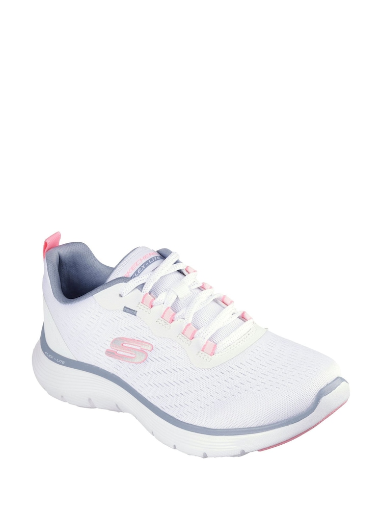 Skechers White Flex Appeal 5.0 Trainers - Image 1 of 5