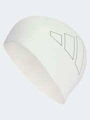 adidas White Adult Logo Swim Cap - Image 1 of 4