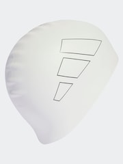 adidas White Adult Logo Swim Cap - Image 2 of 4