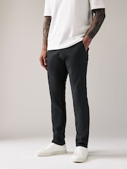 Grey Charcoal Slim Fit Stretch Chinos Trousers - Image 1 of 9