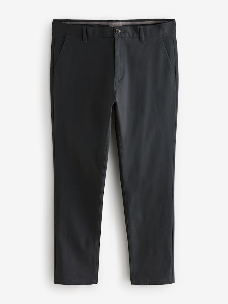 Grey Charcoal Slim Fit Stretch Chinos Trousers - Image 6 of 9