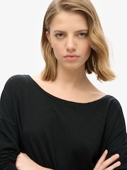 Superdry Black Long Sleeve Jersey Top - Image 3 of 6
