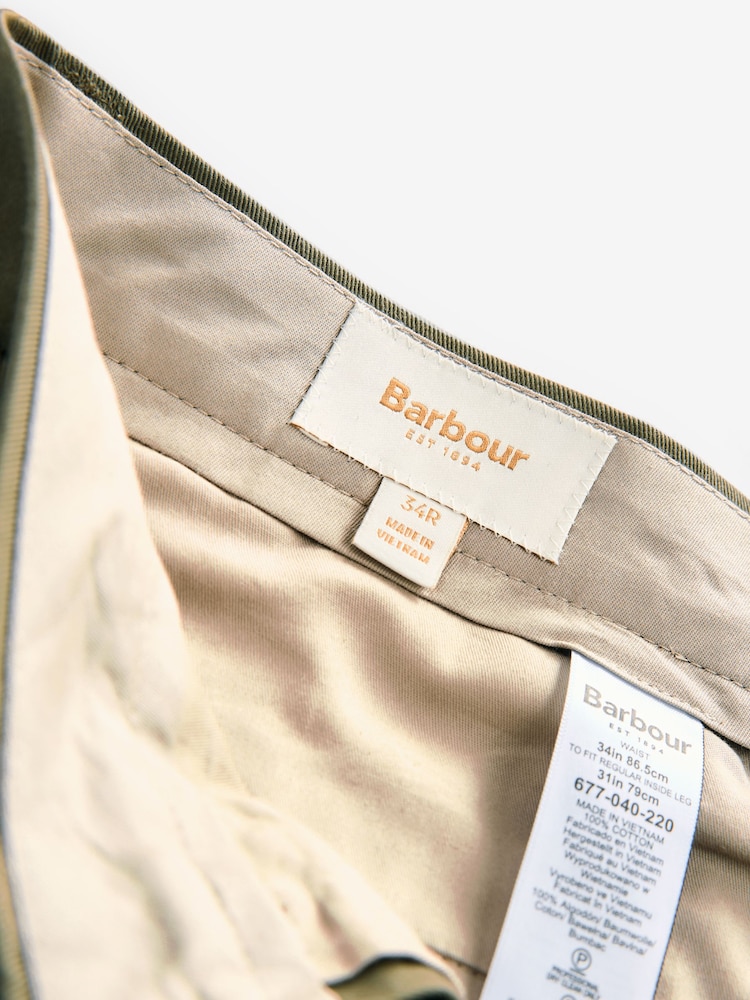 Barbour® Green Cotton 100% Cotton Chinos - Image 10 of 12