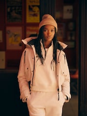 Superdry Off White Hooded Sports Puffer Jacket - Image 2 of 8