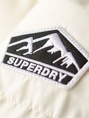 Superdry Off White Hooded Sports Puffer Jacket - Image 7 of 8