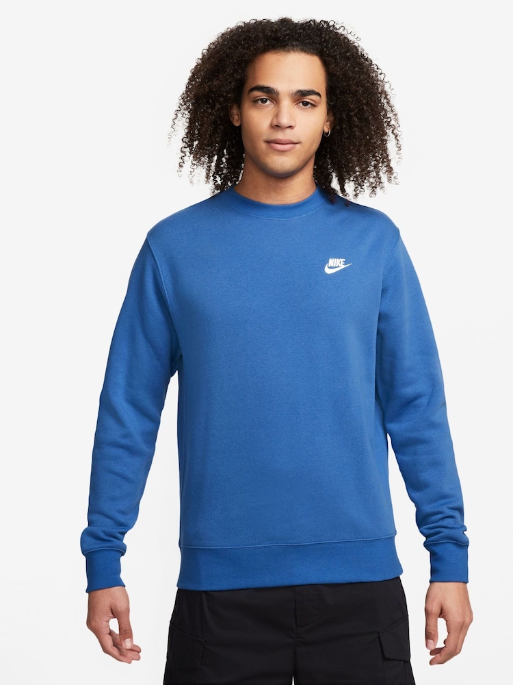 Nike Blue/White Club Crew Sweatshirt - Image 1 of 3