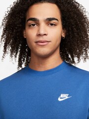 Nike Blue/White Club Crew Sweatshirt - Image 3 of 3