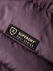 Superdry Smoky Aubergine Purple Hooded Fuji Quilt Padded Gilet Jacket - Image 7 of 8