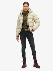 Superdry Pelican Beige Hooded Sports Puffer Jacket - Image 2 of 8