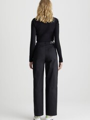 Calvin Klein Jeans Logo Belt High Rise Relaxed Black Joggers - Image 2 of 5