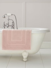 Laura Ashley Blush Pink Cotton Border 100% Cotton Bath Mat - Image 1 of 3