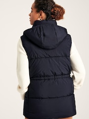 Joules Witham Navy Showerproof Padded Gilet With Hood - Image 3 of 8