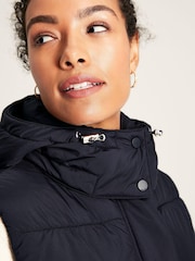 Joules Witham Navy Showerproof Padded Gilet With Hood - Image 6 of 8