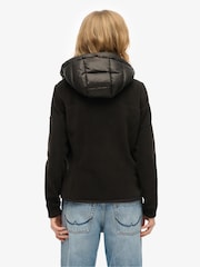 Superdry Black Hooded Storm Fleece Jacket - Image 2 of 7