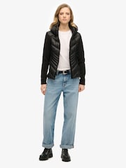 Superdry Black Hooded Storm Fleece Jacket - Image 4 of 7