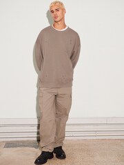 Neutral EDIT Oversized Ripped Sweatshirt - Image 2 of 8