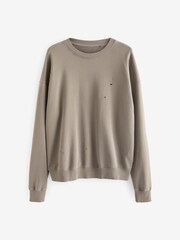 Neutral EDIT Oversized Ripped Sweatshirt - Image 6 of 8