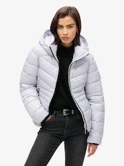 Superdry Iced Purple Hooded Fuji Quilt Padded Jacket - Image 1 of 6