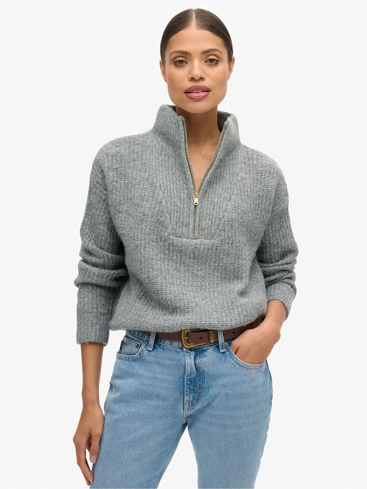 Superdry, Essential, Pullover mit halbem Reißverschluss - Bild 1 von 8