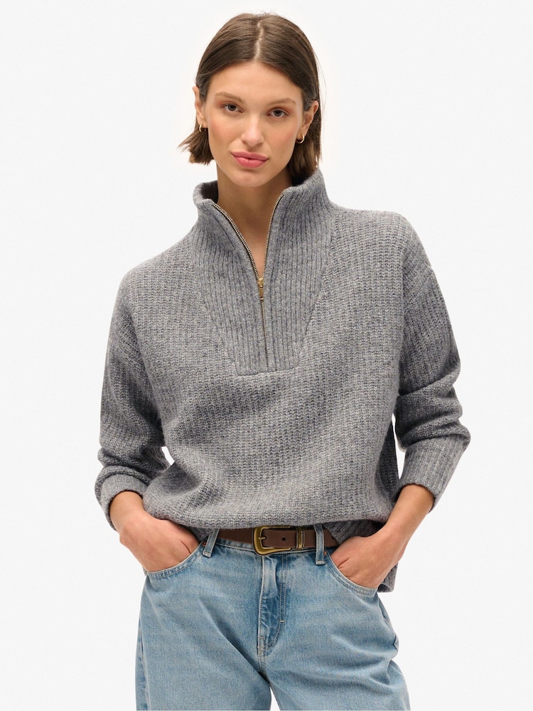 Superdry, Essential, Pullover mit halbem Reißverschluss - Bild 2 von 8