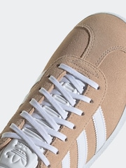 adidas Originals Pink/White Gazelle Trainers - Image 11 of 13