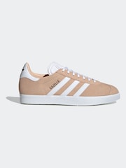 adidas Originals Pink/White Gazelle Trainers - Image 3 of 13
