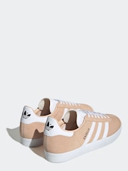 adidas Originals Pink/White Gazelle Trainers - Image 5 of 13