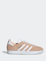 adidas Originals Pink/White Gazelle Trainers - Image 7 of 13