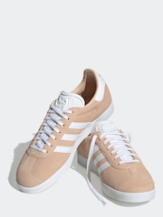 adidas Originals Pink/White Gazelle Trainers - Image 8 of 13