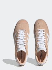 adidas Originals Pink/White Gazelle Trainers - Image 9 of 13