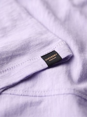 Superdry Light Lavender Purple Long Sleeve V-Neck Jersey Top - Image 6 of 6