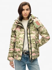 Superdry Seagrass Green Pink Camo Hooded Mountain Windbreaker Jacket - Image 5 of 6