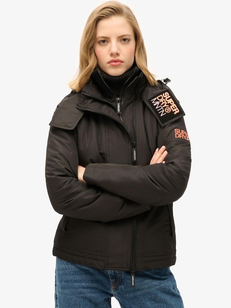 Superdry Black/Coral Hooded Mountain Windbreaker Jacket - Image 2 of 6